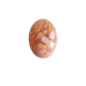 Полускъпоценни камъни - Кабошон от розов мъхов ахат 25х18мм (1бр) 