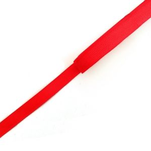 Текстилна панделка, рипс,  цвят червен, 10mm (1м)