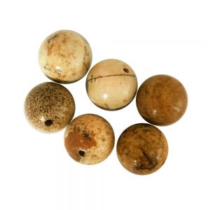 Полускъпоценни камъни - кръгло мънисто от пейзажен яспис 10мм (8бр)