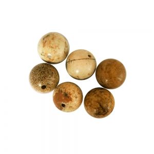 Полускъпоценни камъни - кръгло мънисто от пейзажен яспис 6мм (12бр)