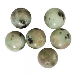 Полускъпоценни камъни - кръгло мънисто от киви яспис 10мм (8бр)