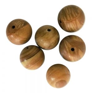 Полускъпоценни камъни - кръгло мънисто от фурнирен яспис 12мм (6бр)