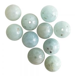 Полускъпоценни камъни - кръгло мънисто от аквамарин 8мм (10бр)