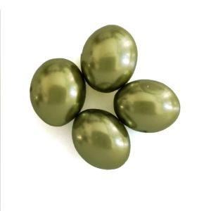 Овална седефена перла - светлозелена 10х13 мм (4бр)