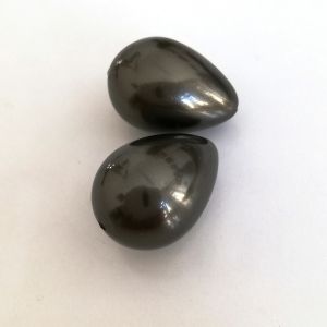Капковидна седефена перла - наситенозелена 19х14 мм (2бр)