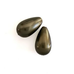 Капковидна седефена перла - тъмнозелена 18х10 мм (2бр)