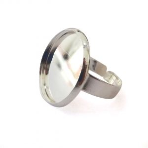 Посребрен пръстен с основа  20мм (1бр) 