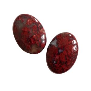 Полускъпоценни камъни - Кабошон от мъхов ахат 25х18мм (1бр)