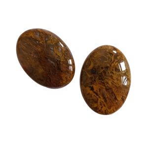 Полускъпоценни камъни - Кабошон от мъхов ахат 25х18мм (1бр)