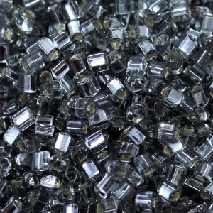 Тохо триъгълничета 2мм светъл черен диамант със сребърен кант (10г) 