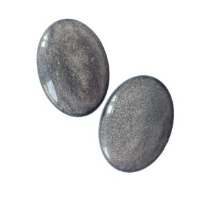 Полускъпоценни камъни - Кабошон от сребърен обсидиан 25х18мм (1бр) 