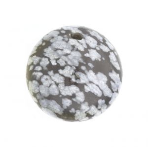 Полускъпоценни камъни - кръгло мънисто от снежинков обсидиан 8 мм (10бр)