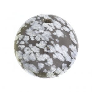 Полускъпоценни камъни - кръгло мънисто от снежинков обсидиан 10 мм (8бр)