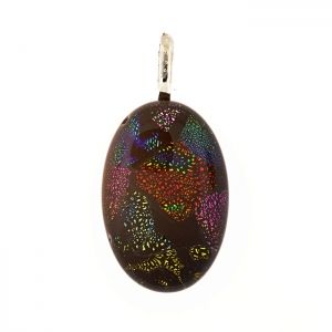 Висулка овална Dichroic, небесна дъга, 20х30 мм 