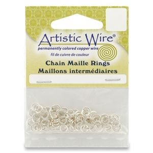 Сребърни халкички от Artistic Wire за Chain Maille 18G, 4.37мм (60бр) 