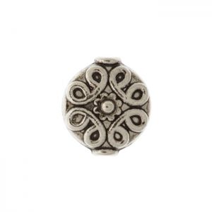 Декоративно кръгло метално мънисто Бали 10х12 мм (4бр)
