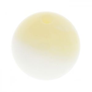 Кръгло седефено мънисто - жълто 12 мм (6бр)