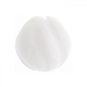 Кръгло резбовано седефено мънисто - бяло 8 мм (10бр)