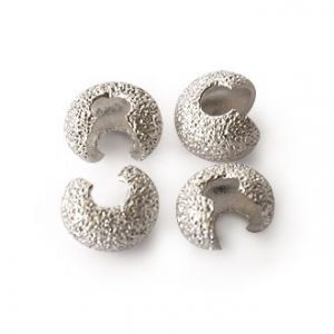 Посребрени метални капачета за стопери с блясък4мм (10бр)