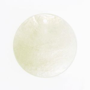 Седефено мънисто кръгъл флейк - натурално 30мм (2бр) 