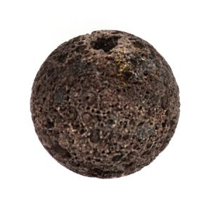 Органични камъни - Кръгло мънисто черна вулканична лава 10мм (8бр)
