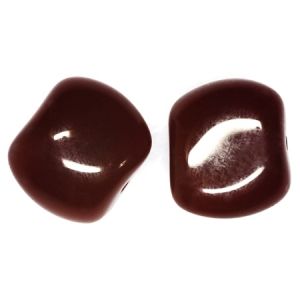 Чешки мъниста - Nugget, шоколад 16х9х5мм (4бр)
