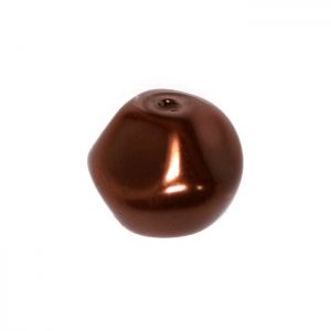 Глазирано мънисто с перлен ефект - шоколадово кафяво 8мм (10бр)