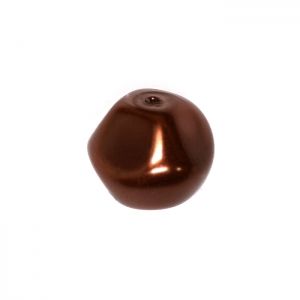 Глазирано мънисто с перлен ефект - шоколадово кафяво 6мм (12бр)