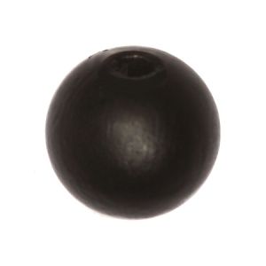 Гумирано мънисто с глазура - черно 8мм (10бр)