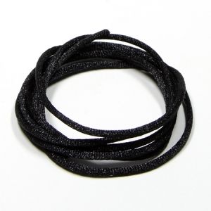 Луксозен сатенен шнур Griffin - черен, 2.0mm (1м)