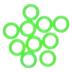 Силиконови пръстенчета за плетене - зелен, 12мм (10бр)