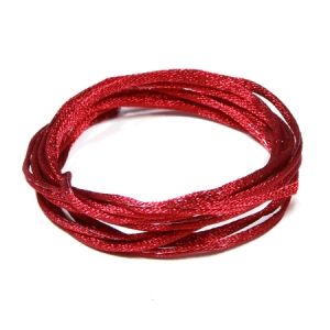 Декоративен шнур с вградена тел, червен 5мм(50см)