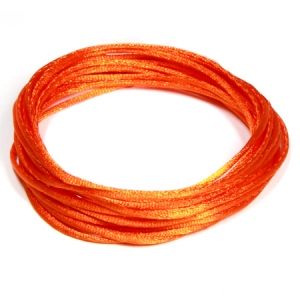 Луксозен сатенен шнур Griffin - цвят портокал, 1mm (1м)