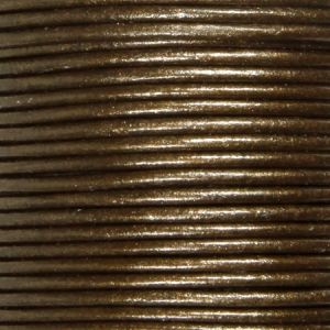 Кожен шнур металик, цвят бронз 2мм ( 1м)